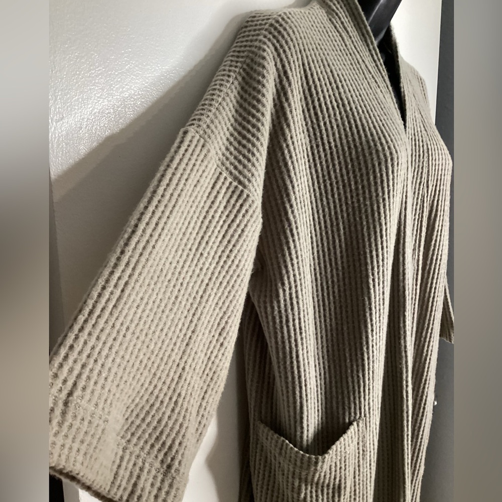 Final Touch Beige Ribbed Cardigan S - Picture 6 of 15